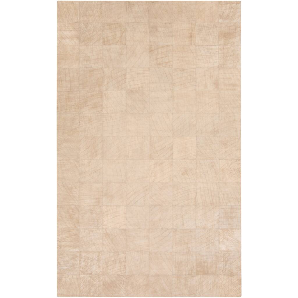 Handmade Phyllis Geometric Pattern Leather Area Rug - 8' x 10'