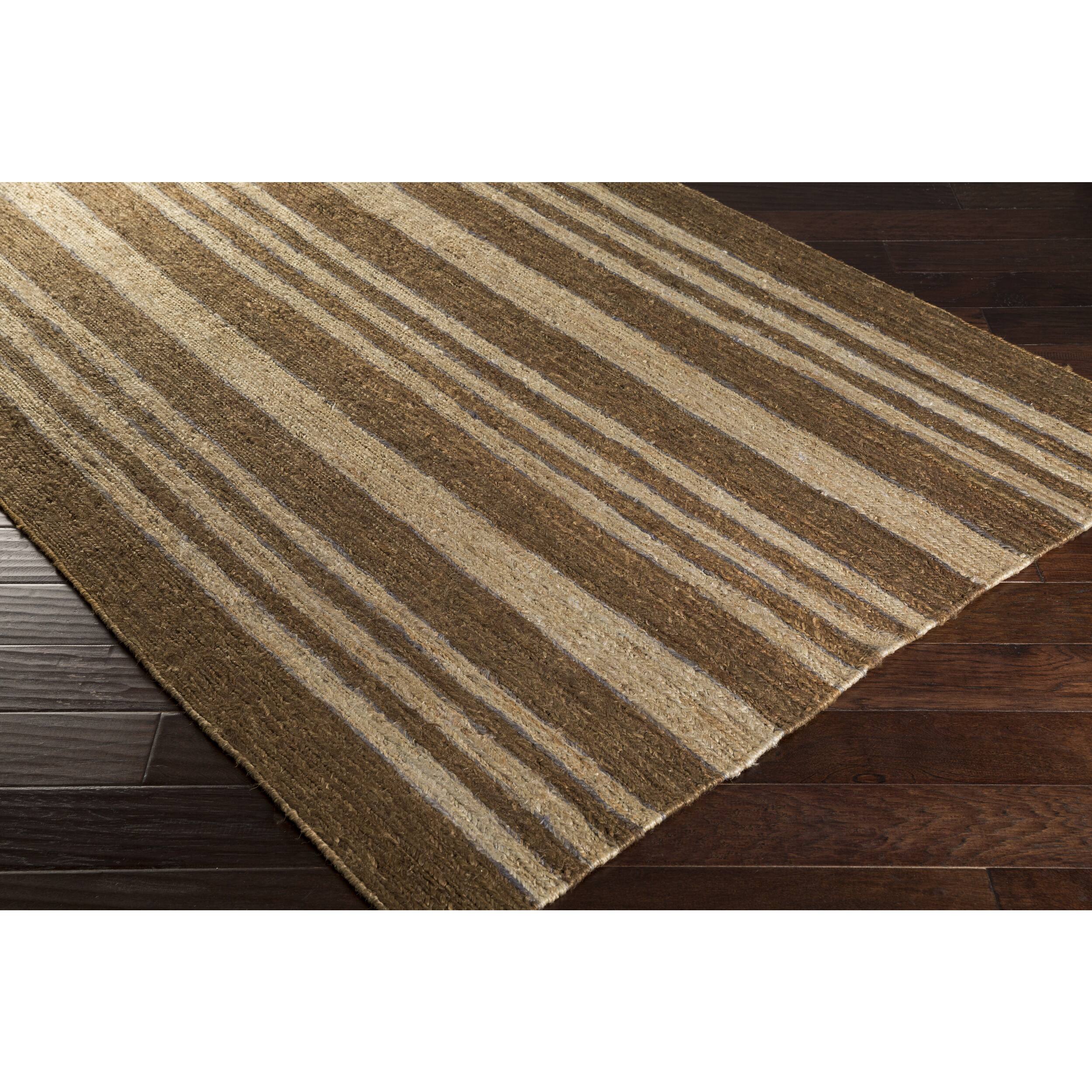 HandWoven Geoffrey Stripe Pattern Jute Area Rug 5' x 8' 5' x 8