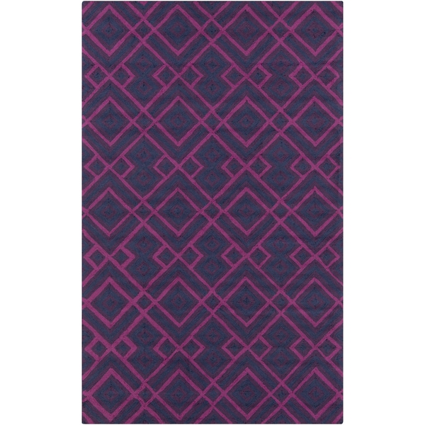 Hand-Hooked Lynn Geometric Area Rug - 5' x 8'