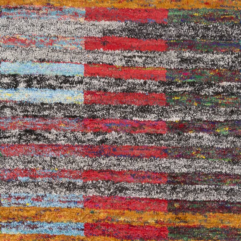 Hand-Knotted Demarcus Stripe Pattern Cotton Area Rug - 2' x 3' - 2' x 3'
