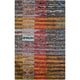 preview thumbnail 1 of 4, Hand-Knotted Demarcus Stripe Pattern Cotton Area Rug - 2' x 3' - 2' x 3' 2' x 3' - Red/Orange