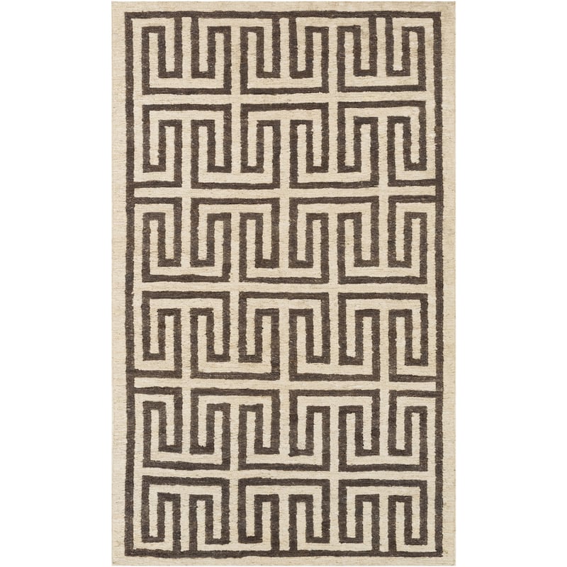 Hand-Woven Gilberto Geometric Pattern Jute Area Rug