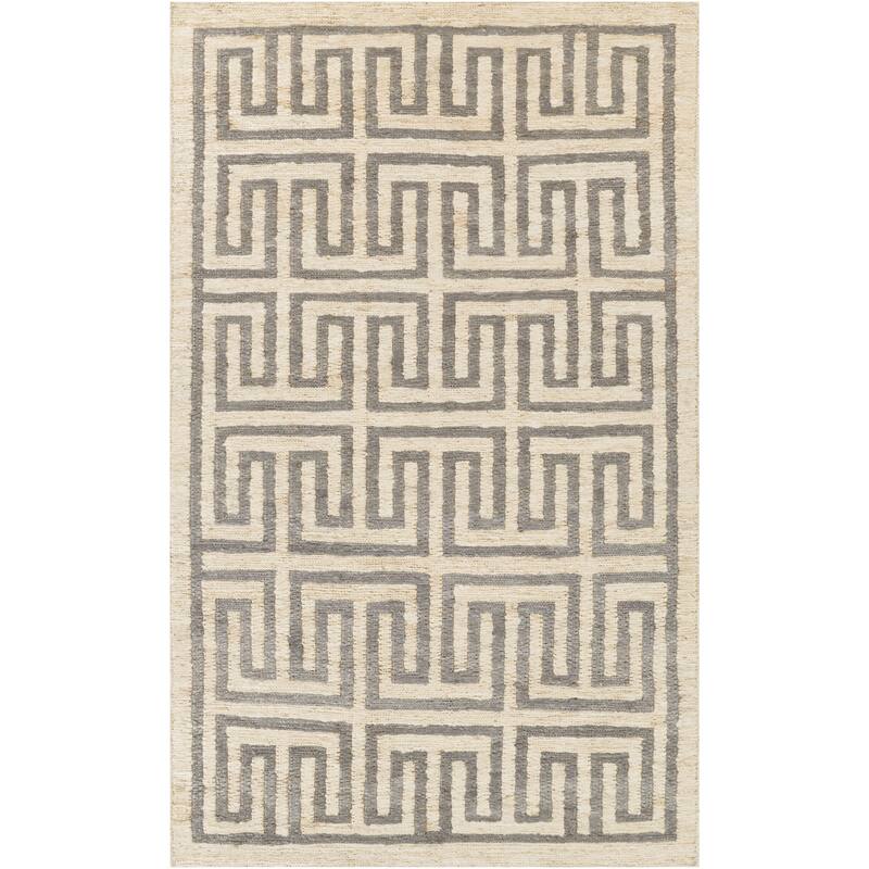 Hand-Woven Gilberto Geometric Pattern Jute Area Rug