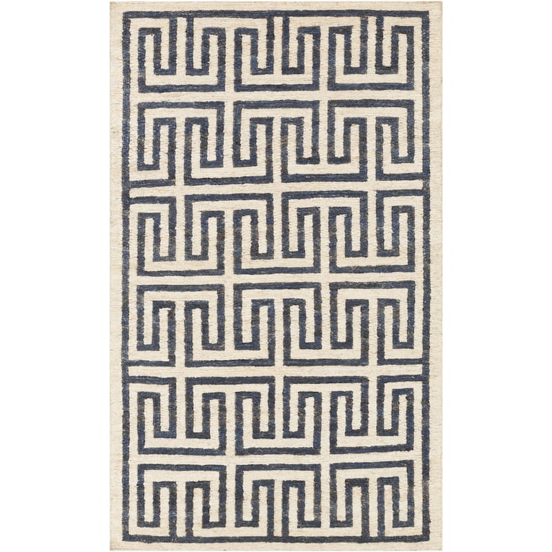 Hand-Woven Gilberto Geometric Pattern Jute Area Rug
