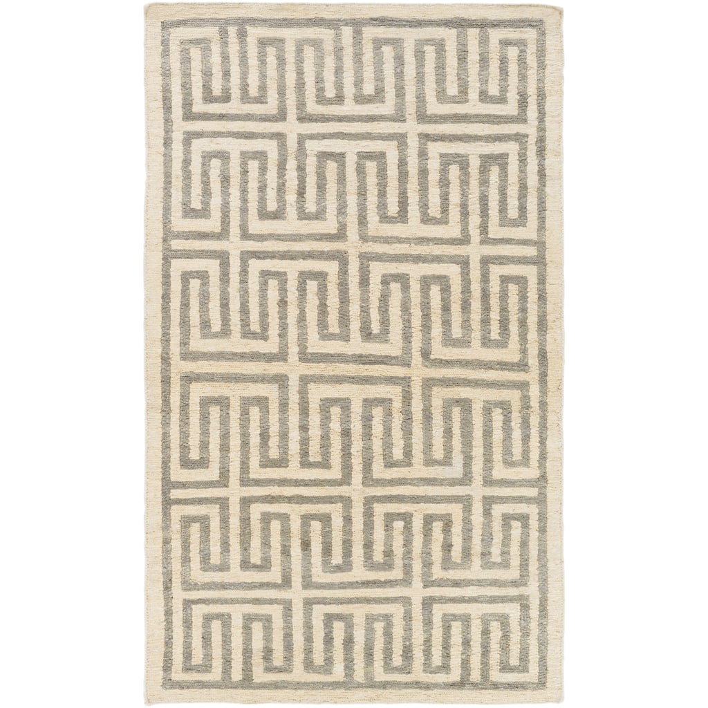 Hand-Woven Gilberto Geometric Pattern Jute Area Rug