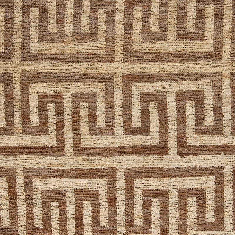 Hand-Woven Gilberto Geometric Pattern Jute Area Rug
