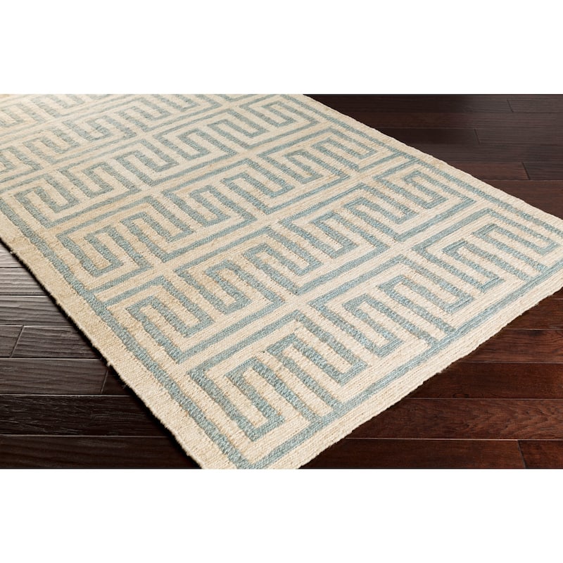 Hand-Woven Gilberto Geometric Pattern Jute Area Rug