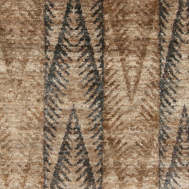 Hand-Knotted Nell Ikat Pattern Hemp Area Rug - 5' x 8' - 5' x 8'