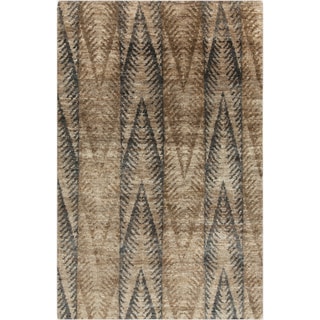 Hand-Knotted Nell Ikat Pattern Hemp Area Rug - 5' x 8' - 5' x 8'