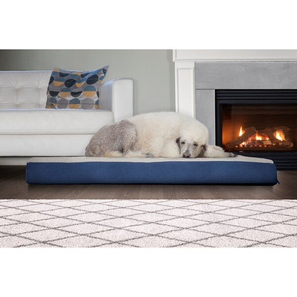 FurHaven Sherpa and Suede Deluxe Orthopedic Pet/ Dog Bed