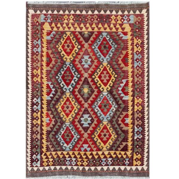 Handmade Wool Kilim (Afghanistan) - 4'1 x 5'9