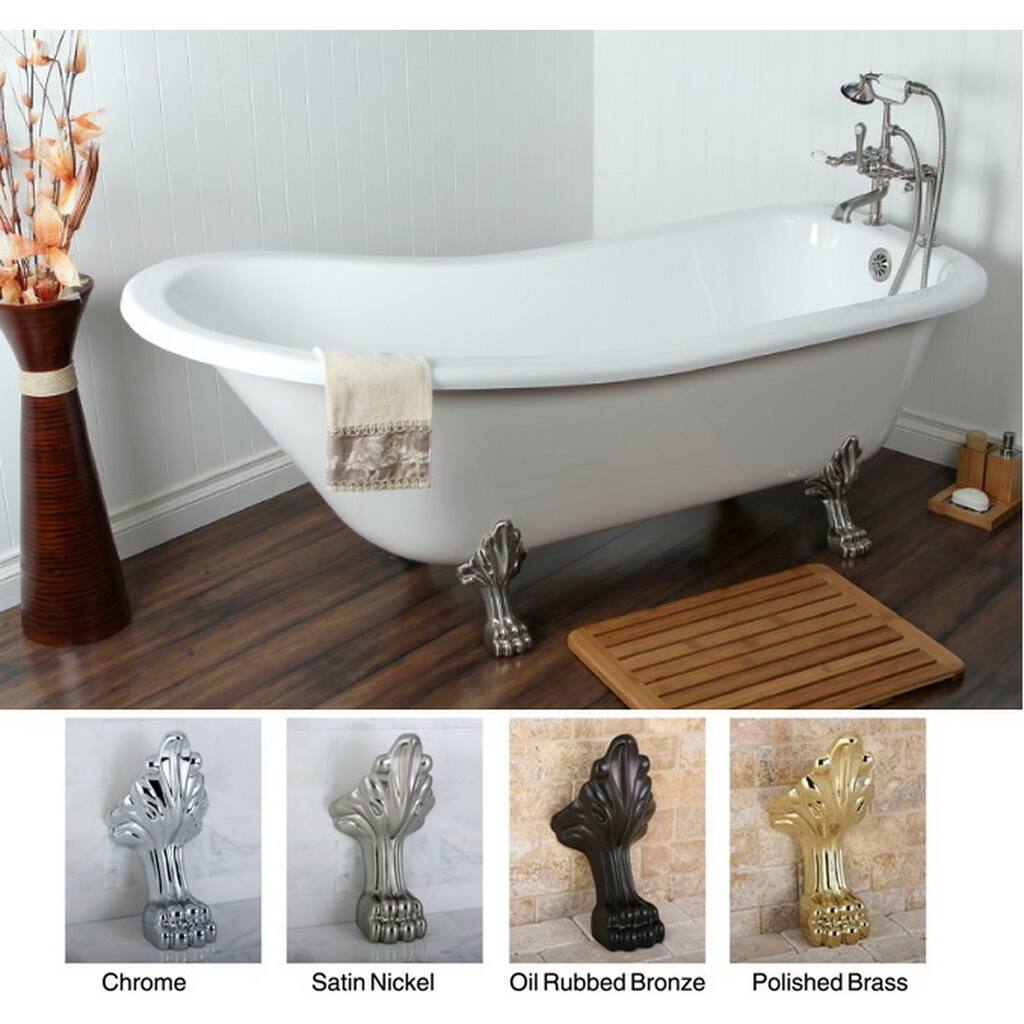 Kingston Brass Slipper 69-inch Acrylic Clawfoot Tub