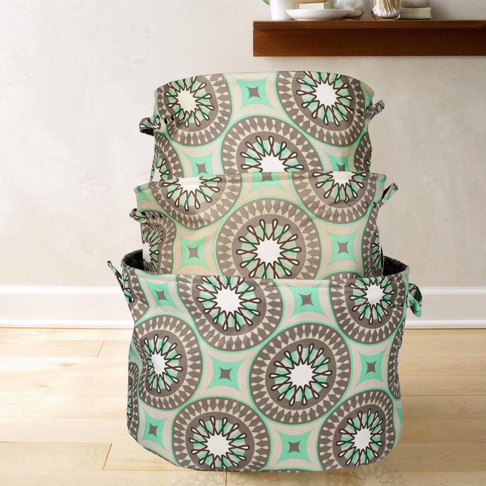 Luxury Geometric Circles Canvas Tote (Set of 3)