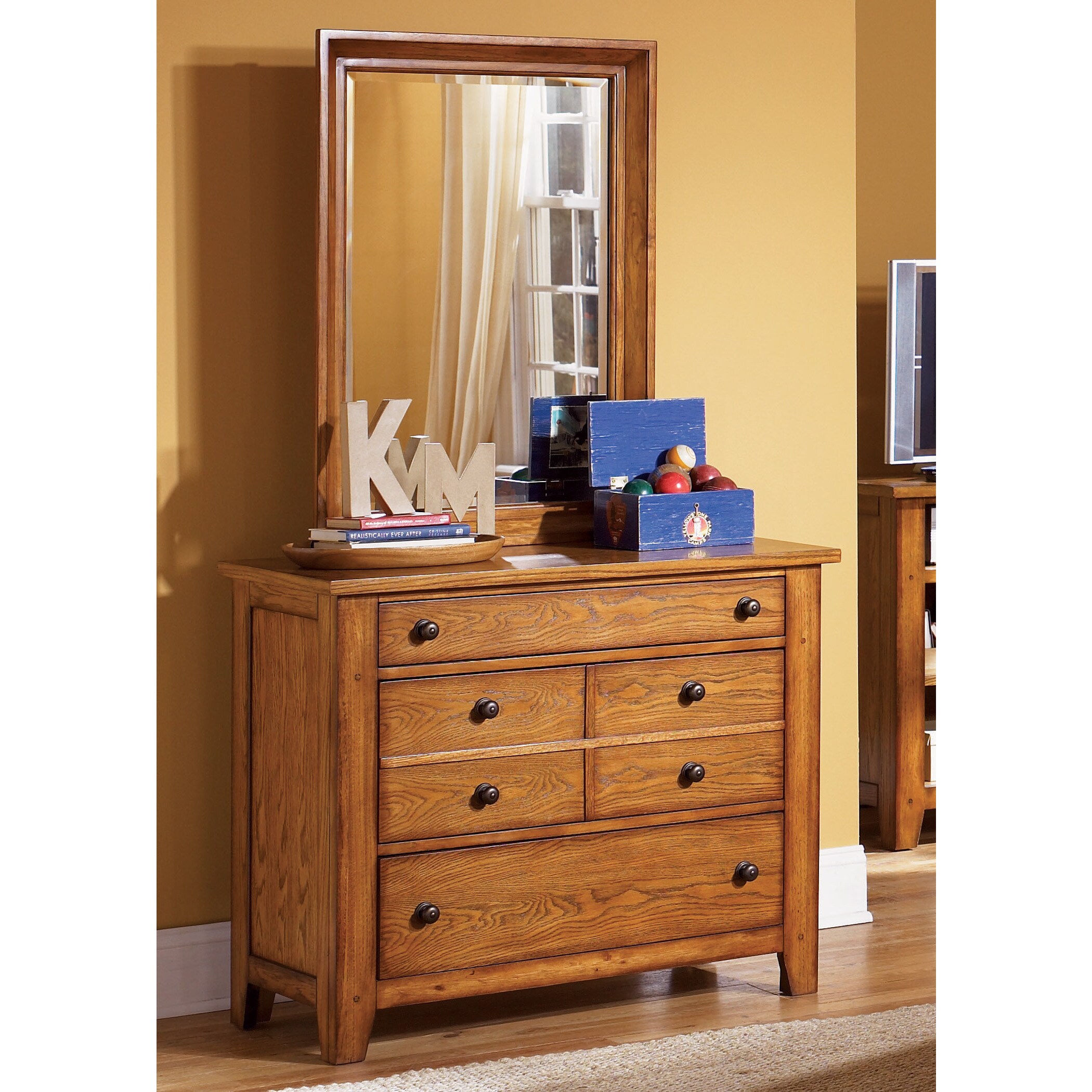 Shop Grandpas Cabin Aged Oak 3Drawer Dresser and Mirror Set Free