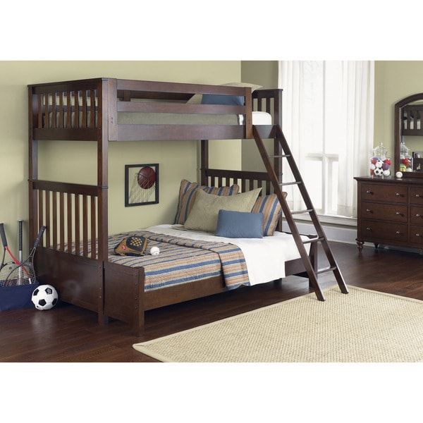 Furniture of America Curtine Classic Dark Walnut Twin over Full Bunk