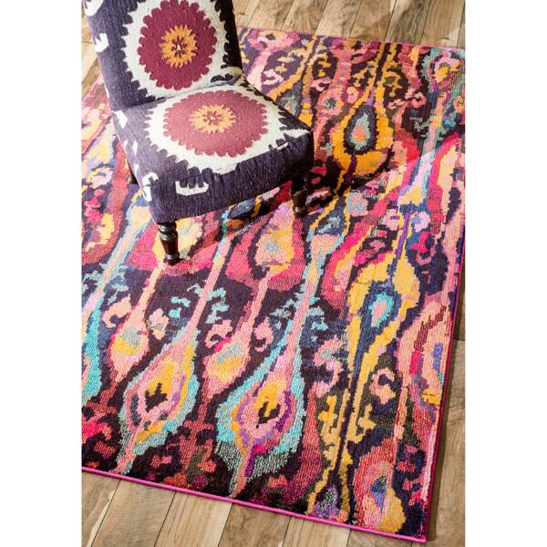 Brooklyn Rug Co Modern Abstract Ikat Multi Rug (7'10 x 11') Bed Bath