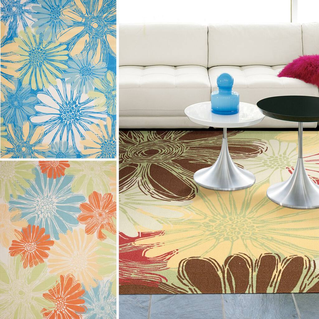 Rug Squared Palmetto Daisy Indoor/Outdoor Area Rug (5'3 x 7'5)