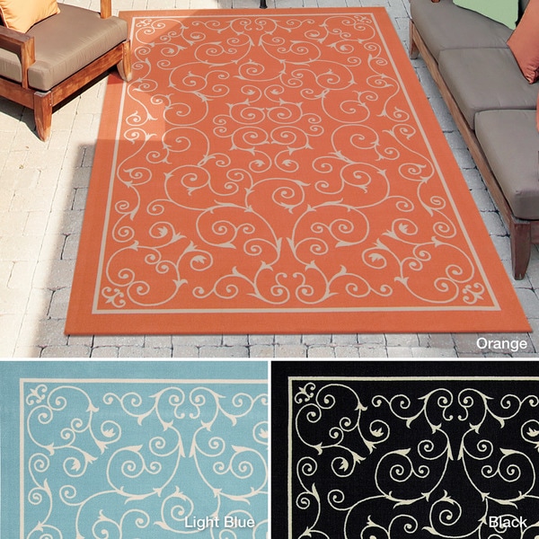 Rug Squared Palmetto Scroll Indoor/Outdoor Area Rug (10' x 13') - 10' x 13'