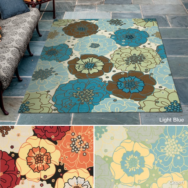 Rug Squared Palmetto Floral Indoor/Outdoor Area Rug (7'9 x 10'10) - 7'9 x 10'10