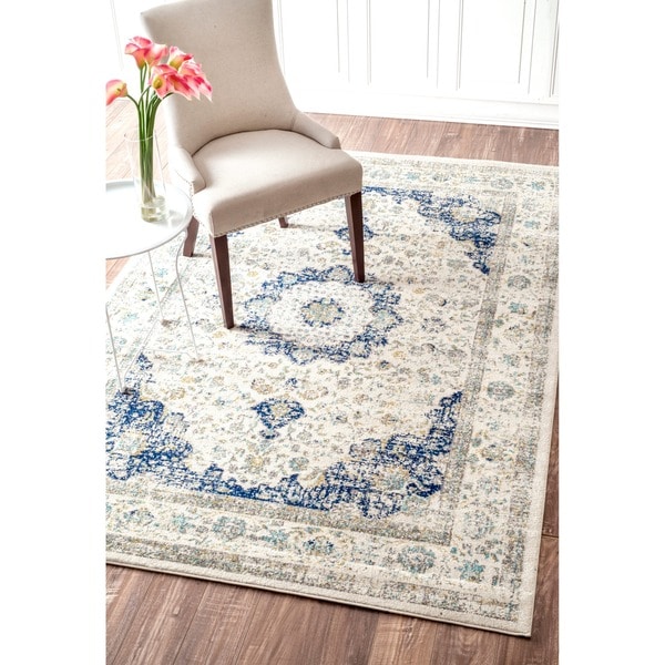 nuLOOM Traditional Persian Vintage Dark Blue Rug (53 x 79