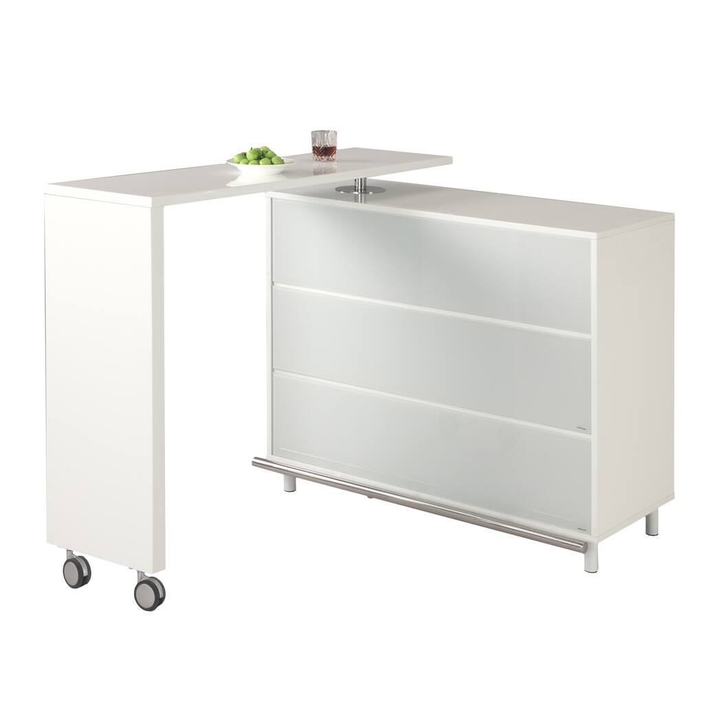 Somette Johnston All White L-Board Extendable Bar