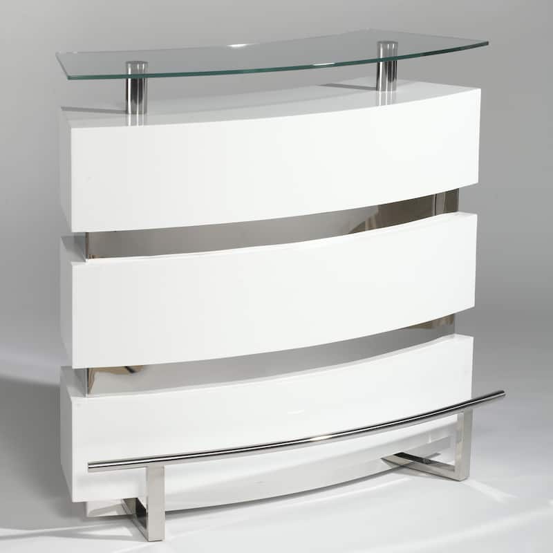 Somette Xandra White Bar - 21.26"W x 47.24"D x 42.01H