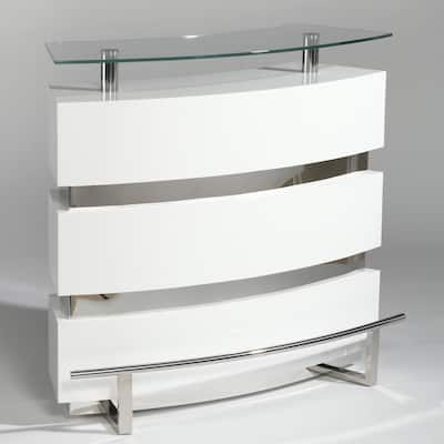 Somette Xandra White Bar - 21.26"W x 47.24"D x 42.01H