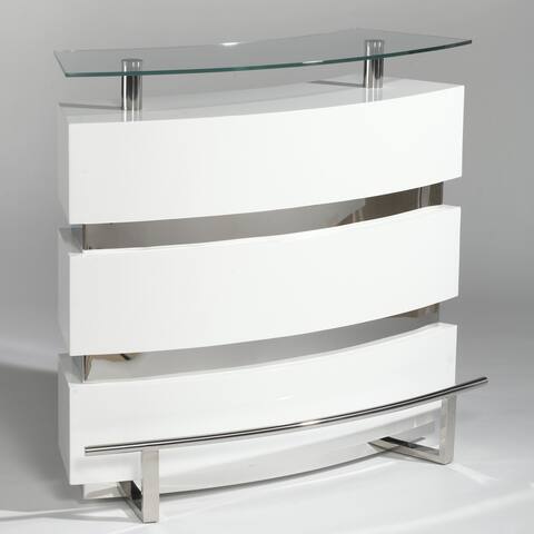 Somette Xandra White Bar - 21.26"W x 47.24"D x 42.01H