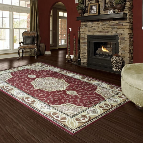 LYKE Home McKayla Red Oriental Area Rug (8' x 11')