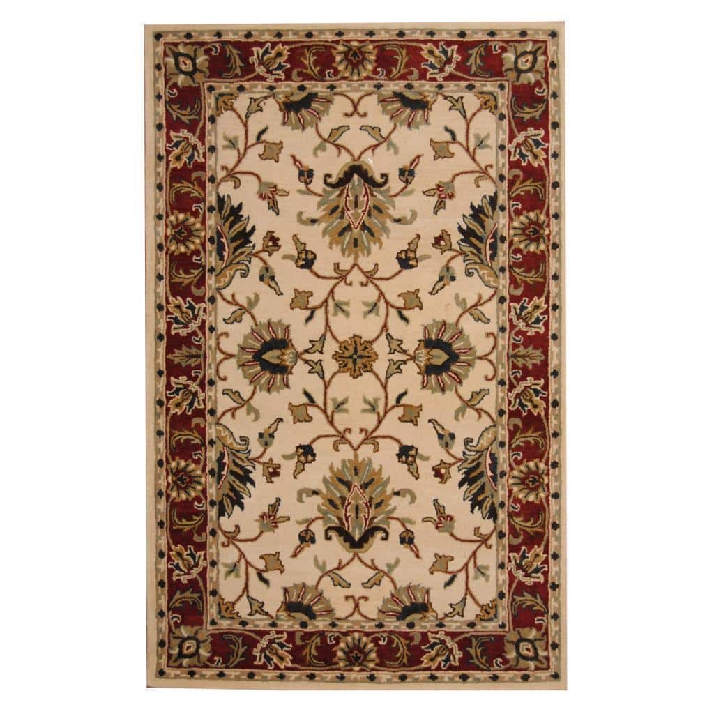 Handmade Isfahan Design Wool Rug (India) - 5' x 8'