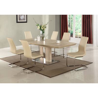 Somette Zion Beige Butterfly Extension Dining Set (Set of 5)