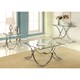 preview thumbnail 3 of 7, Artenia Modern Chrome 24-inch Glass Top Side Table by Furniture of America