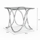 preview thumbnail 2 of 7, Artenia Modern Chrome 24-inch Glass Top Side Table by Furniture of America