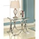 preview thumbnail 1 of 7, Artenia Modern Chrome 24-inch Glass Top Side Table by Furniture of America