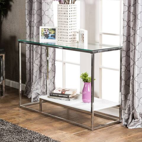Furniture of America Deitie Modern 48-inch 1-shelf Chrome Sofa Table