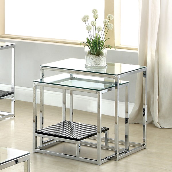 Shop Furniture of America Deitie Modern Chrome Nesting Side Table