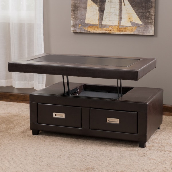 Shop Stafford Bonded Leather Adjustable Lift Top Table by Christopher