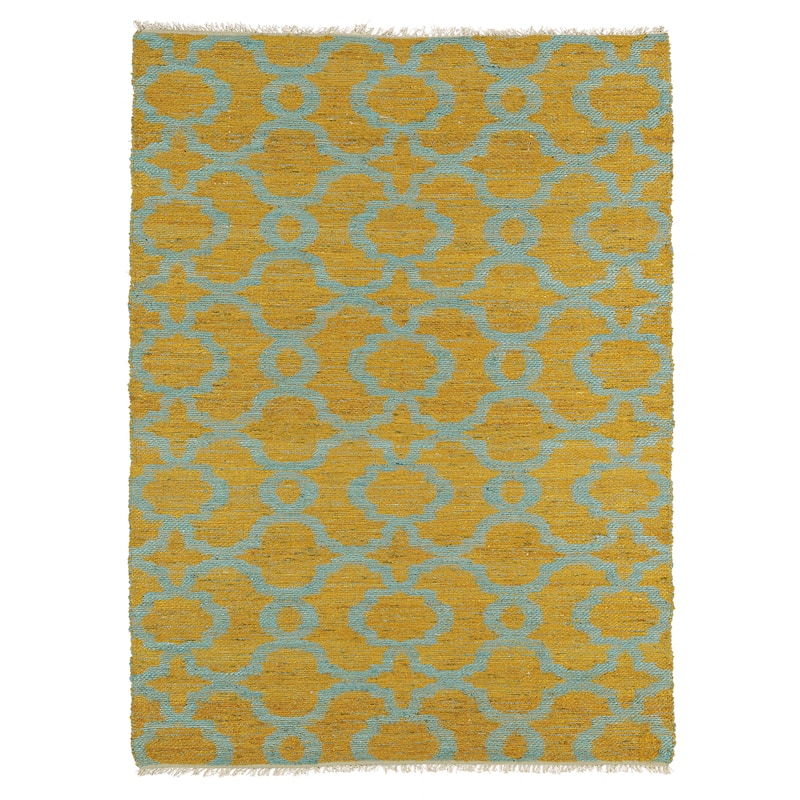 Handmade Natural Fiber Cayon Orange Trellis Rug
