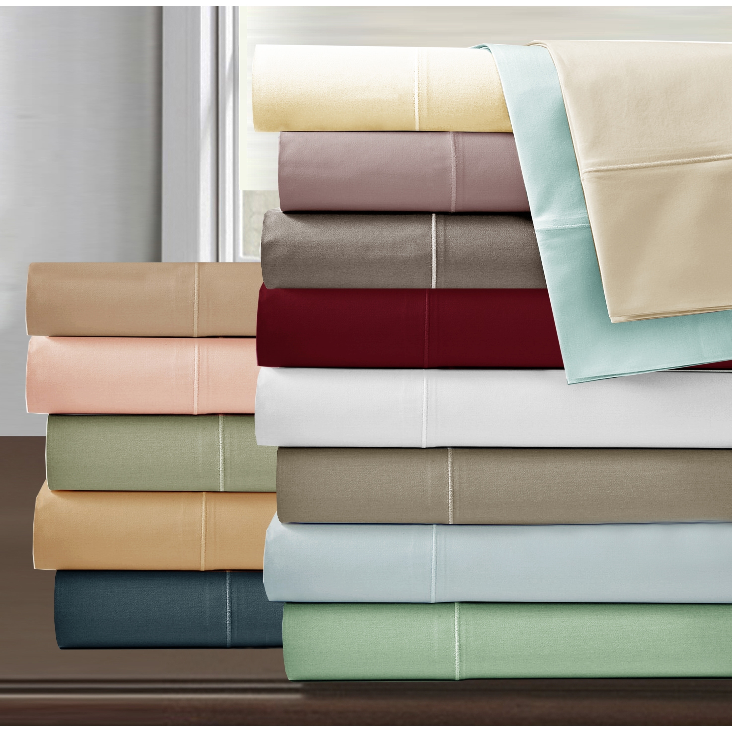 Solid Colored Egyptian Cotton 1000 Thread Count 4 piece Sheet Set