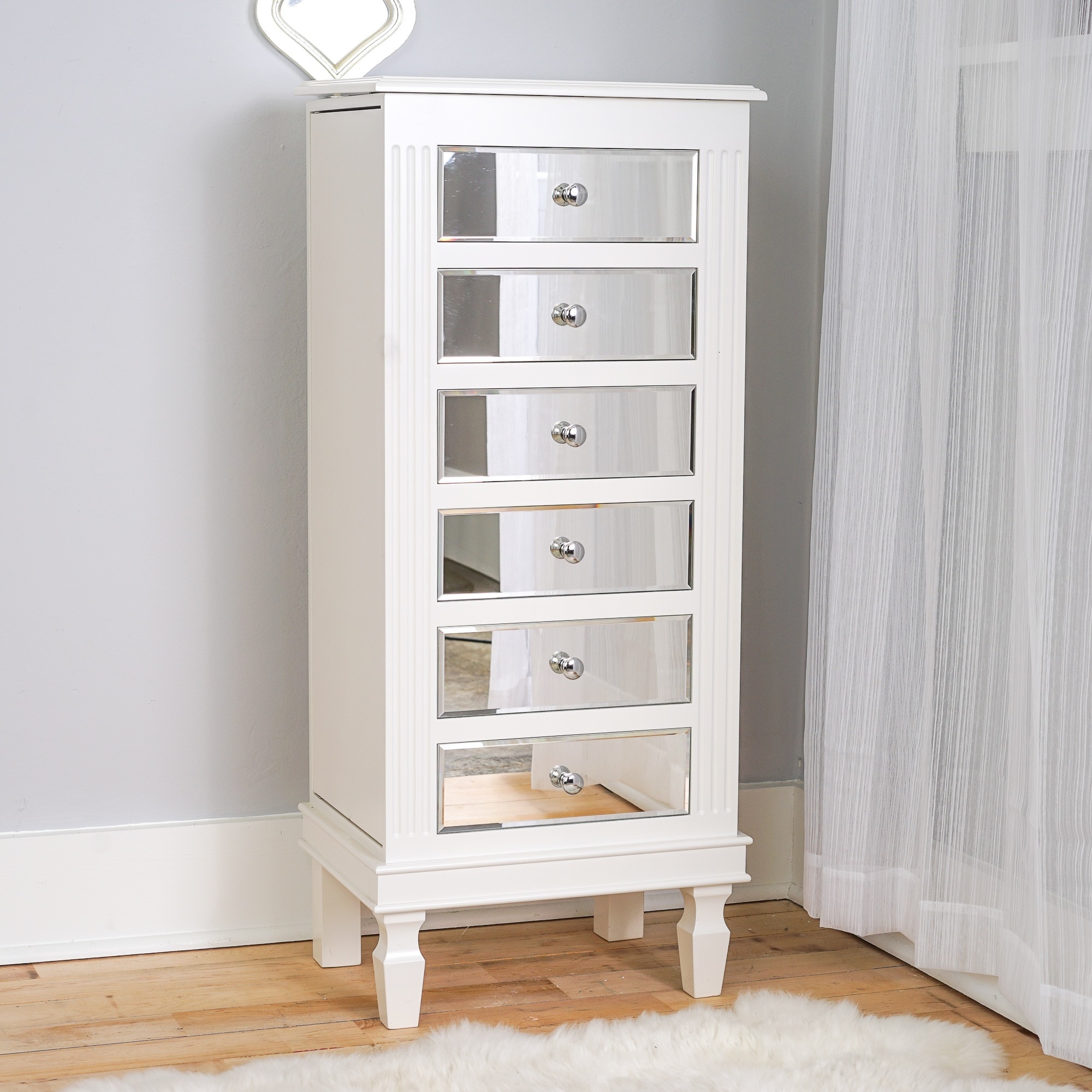 white jewelry armoire wall mount