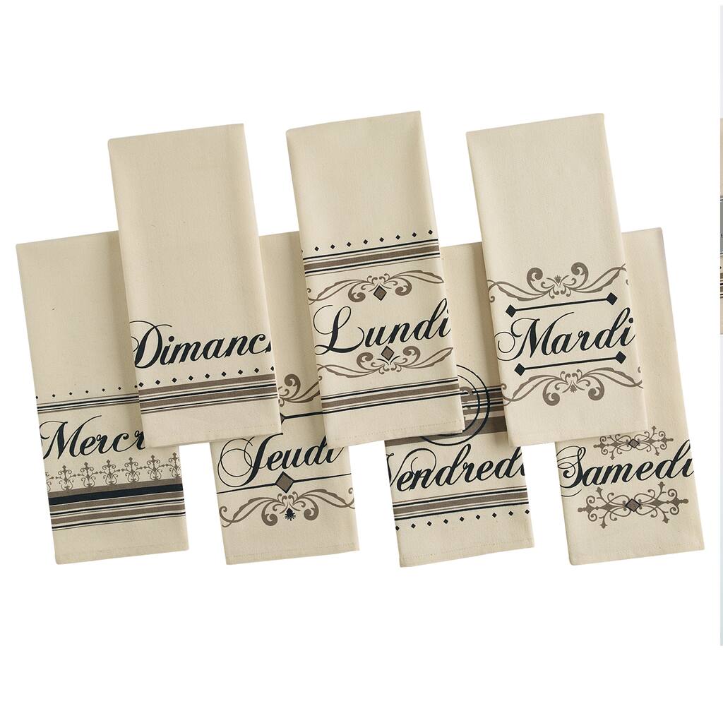 Bonne Jours Printed Dishtowel (Set of 7)