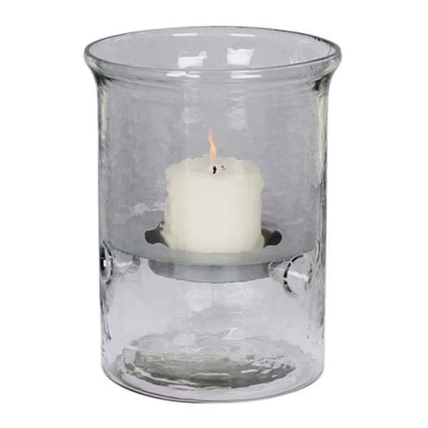 Shop Small Hammered Glass Candle Holder, Silver Insert - Free Shipping ...