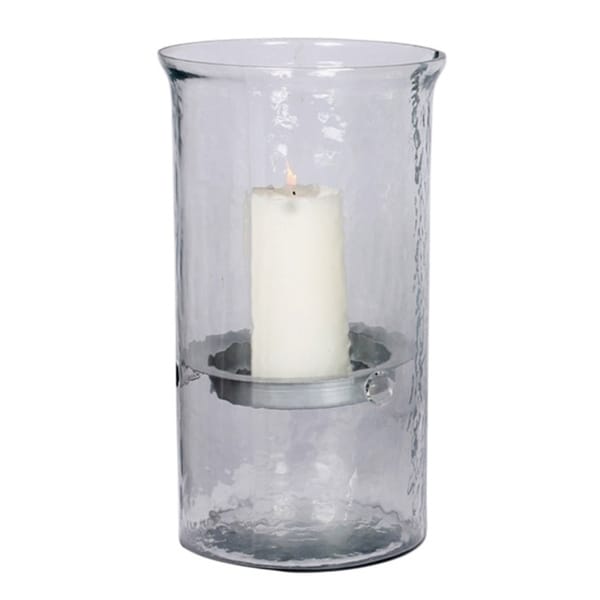 Large Hammered Glass Candle Holder, Silver Insert - Free Shipping Today ...