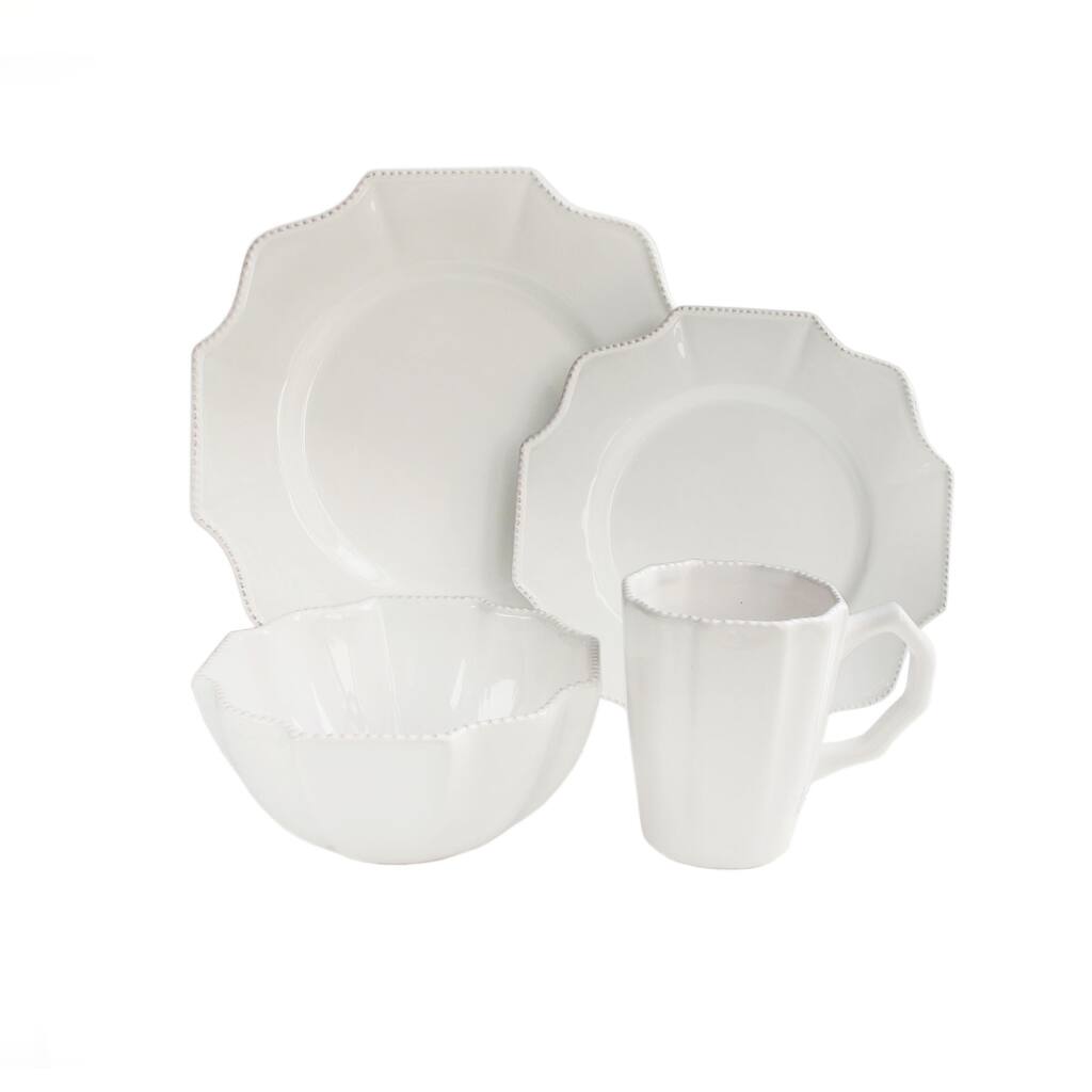 American Atelier Scallop White 16-piece Dinner Set