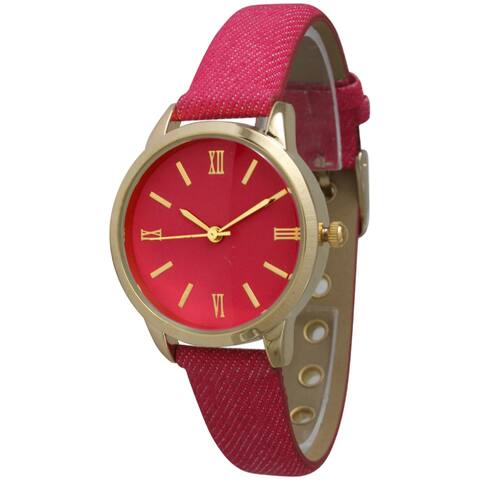 Olivia Pratt Women's Denim Leather Watch