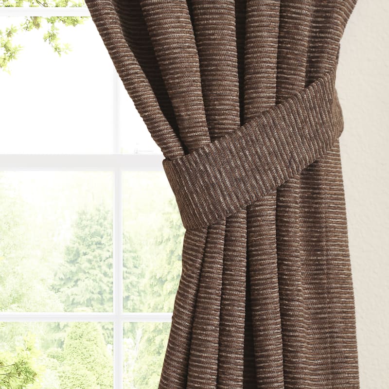 Blazing Needles Vermont Jacquard Chenille Curtain Panels (Set of 2)