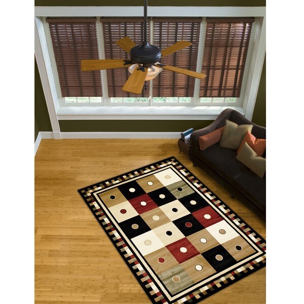 LYKE Home McKayla Black Geometric Area Rug (4' x 6')