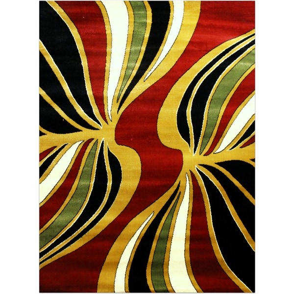 LYKE Home Prism Red/ Gold Area Rug (5 x 8)   17073565  