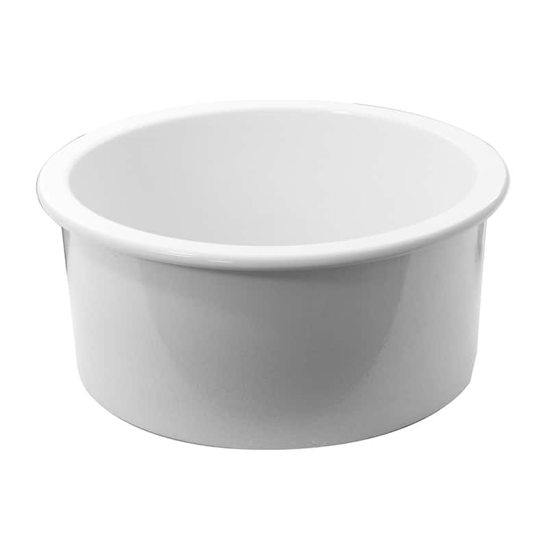 Highpoint Collection White Round Fireclay Island, Bar or Butlers Pantry Sink