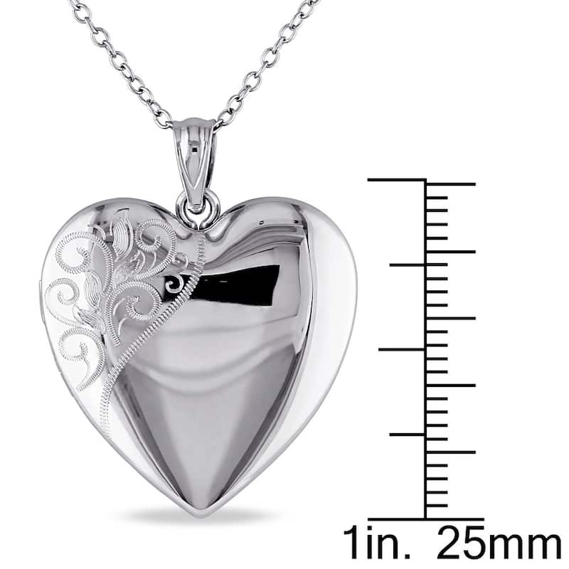 Miadora Sterling Silver Heart Quadruple Locket Necklace